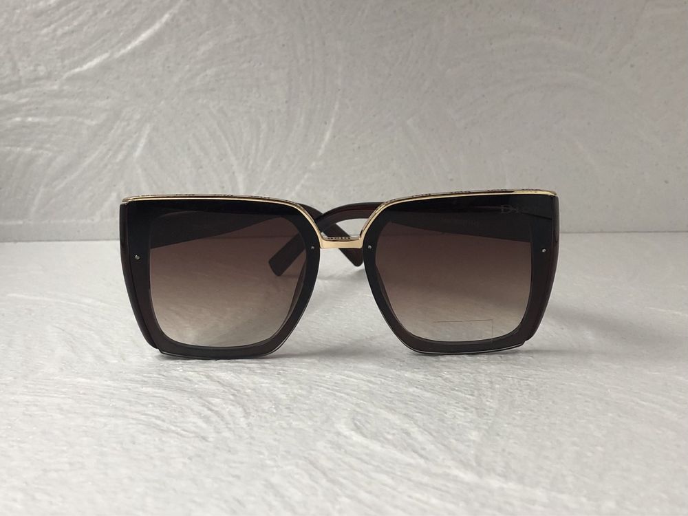 Dior Дамски слънчеви очила квадратни правоъгълни кафяви CD 9404