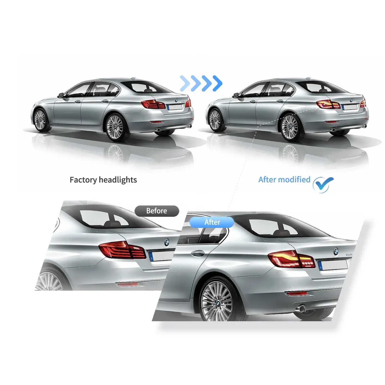 Комплект OLED стопове с динамични мигачи за BMW 5 F10 2011 - 2017