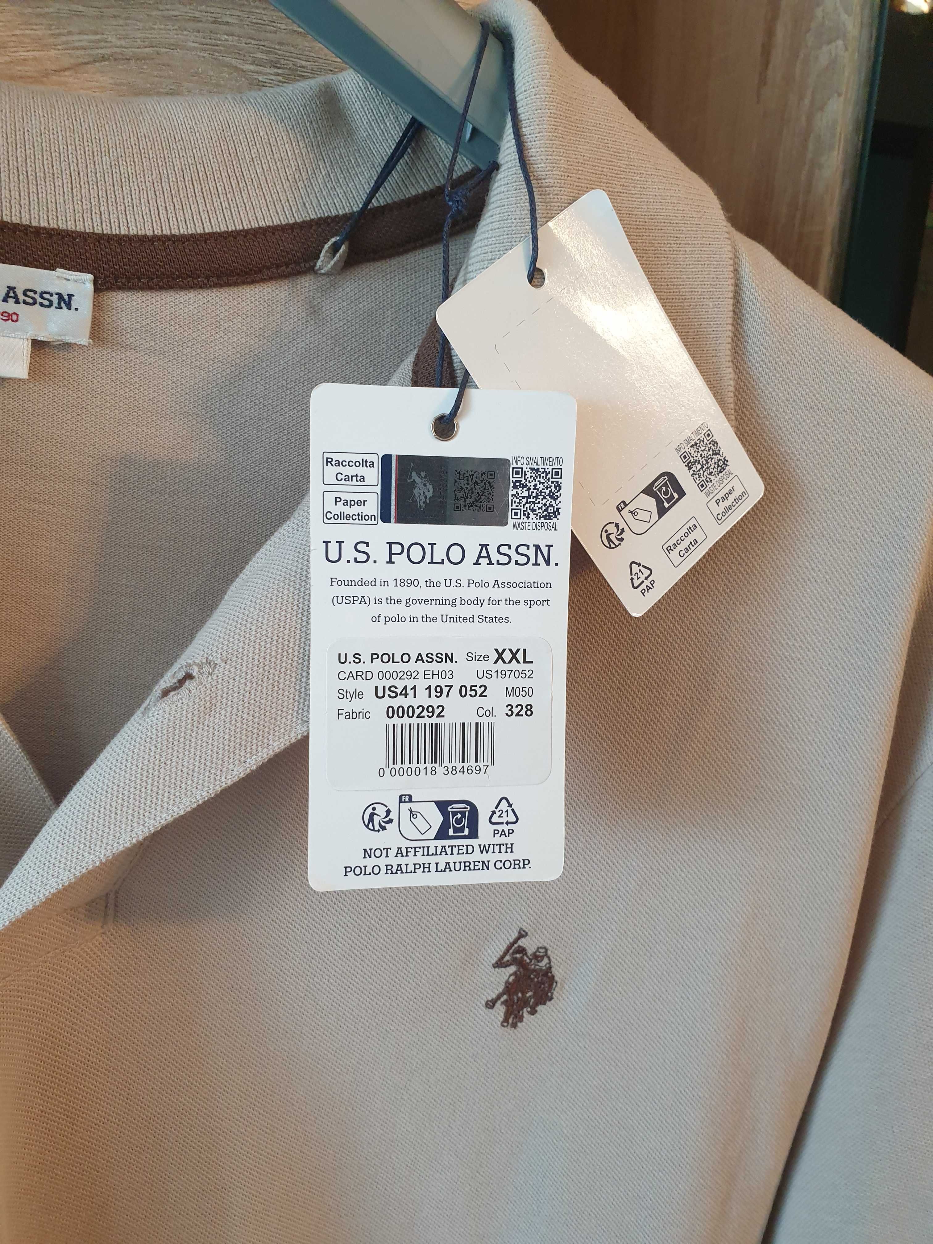 Tricou US Polo  Culoare: Fulgi de ovăz . Dimensiune: XXL