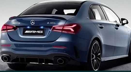 Eleron portbagaj Mercedes A-CLASS W177 V177 AMG 2018+ negru lucios