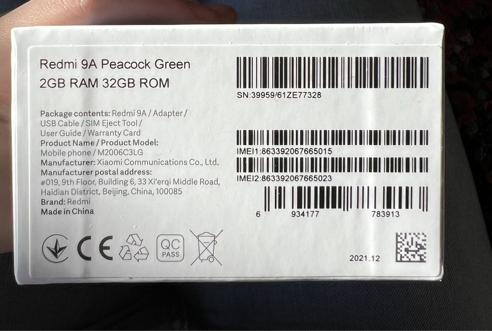 Redmi 9A Peacock Green 2GB RAM ,32GB ROM