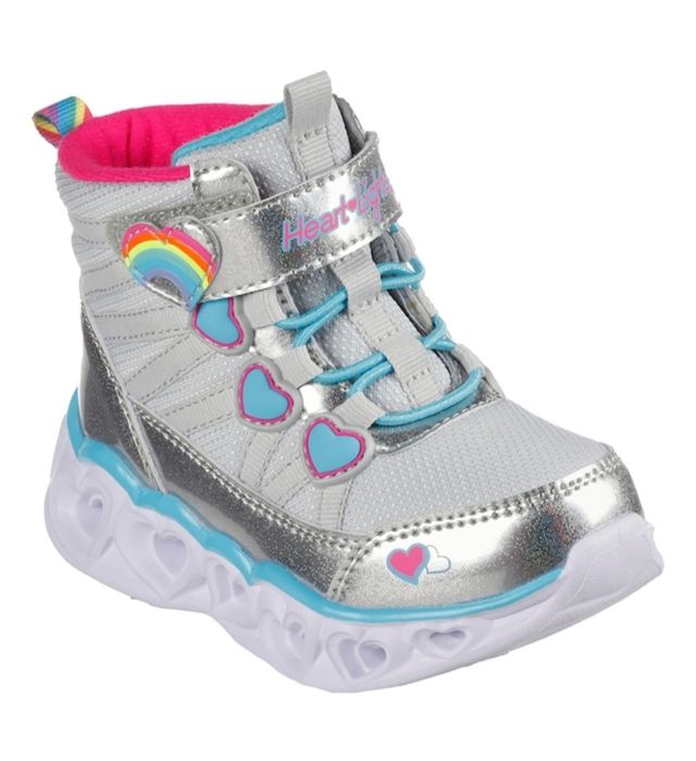 Skechers - Спортни обувки Heart Lights-Sweet с LED светлини, Сребрист