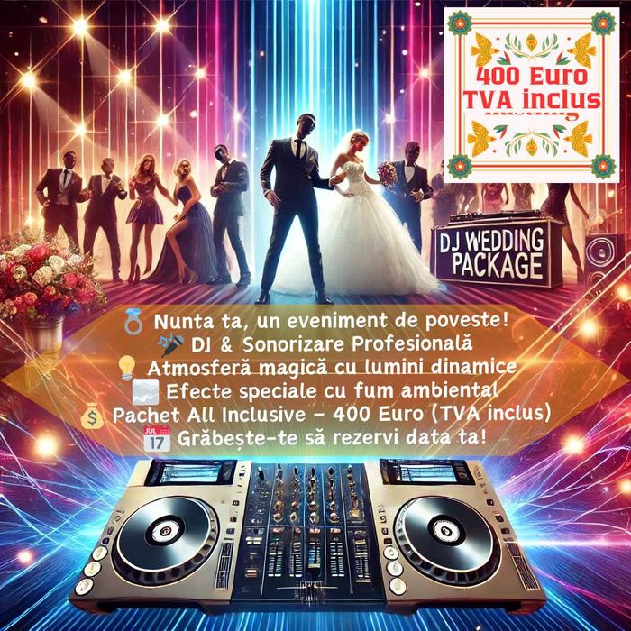 Nunta 2000lei /Botez 1750 lei Dj petreceri Bucuresti pachet complet