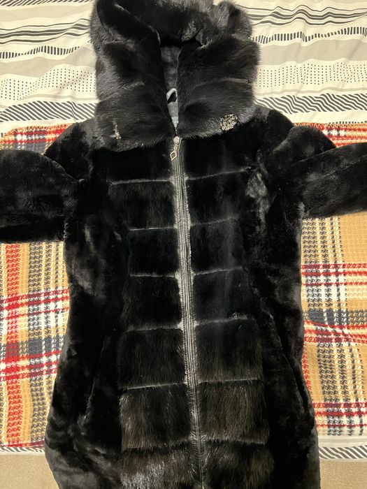 Шуба меховая натуральная (мутон + норка)