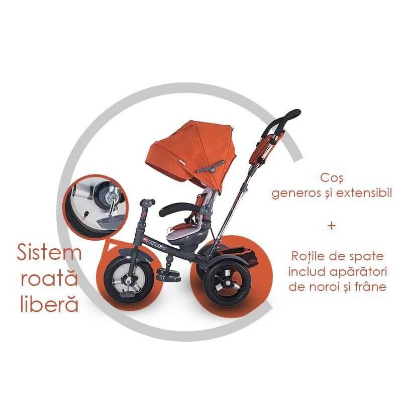 Tricicleta multifunctionala Coccolle Giro Plus Rosu