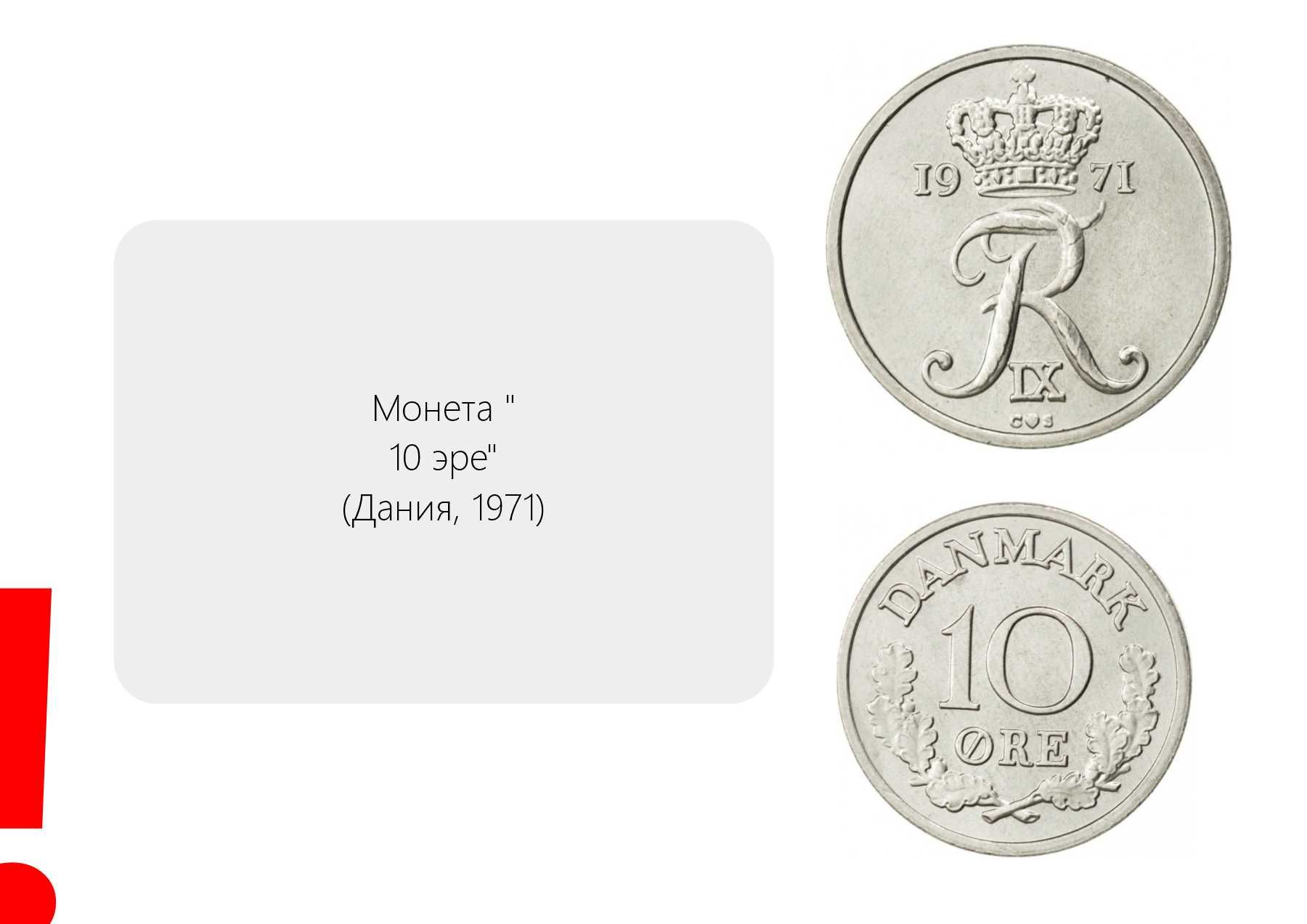 Монета "10 эре" (Дания, 1971)