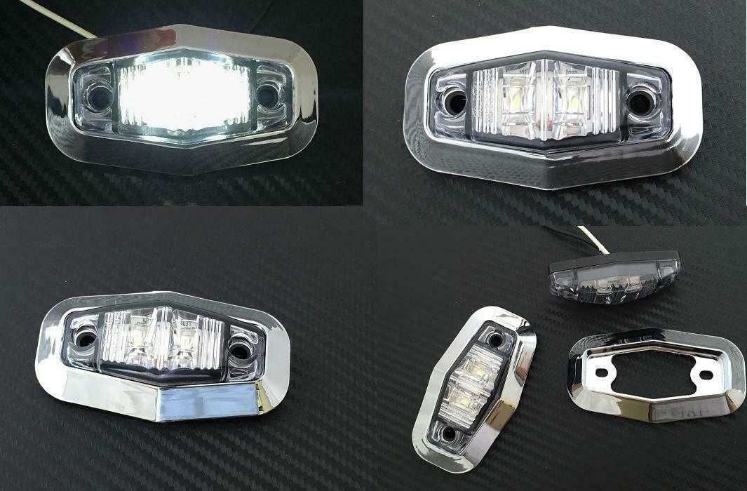 Диодни Лед LED светлини габарити за камион БЕЛИ 12-24V