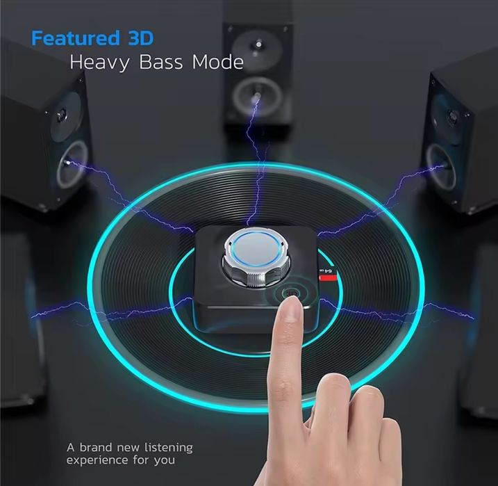 Receptor audio bluetooth cu efect de sunet 3D și controler rotiță