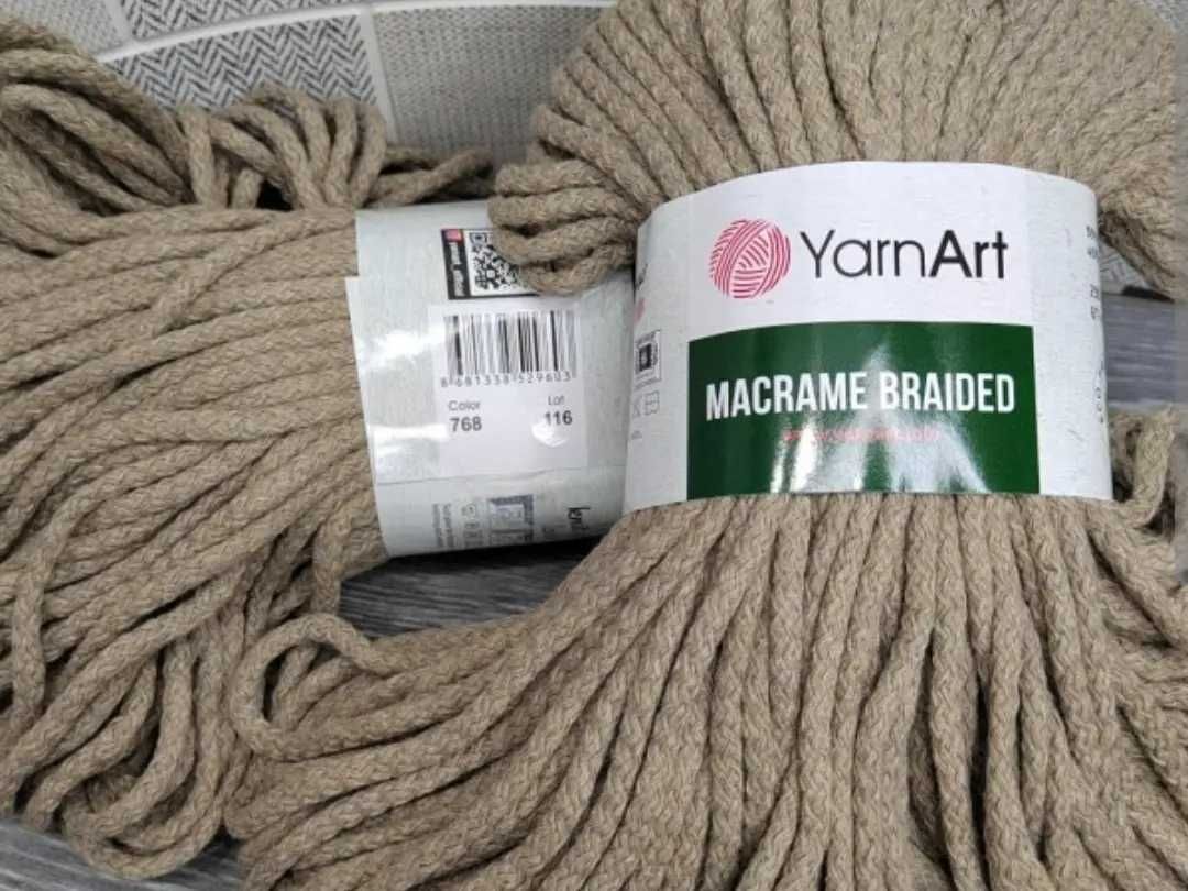 Macrame Braided Yarnart 5 мм хлопковые шнуры