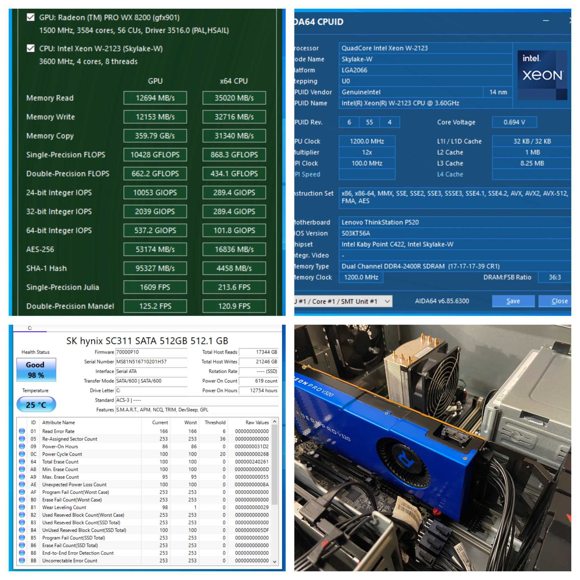 Lenovo P520 Xeon W-2123, 64GB DDR4, AMD Pro GPU, 512GB SSD workstation