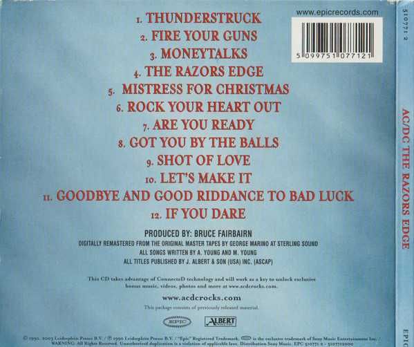 CD AC/DC - The Razors Edge 1990
