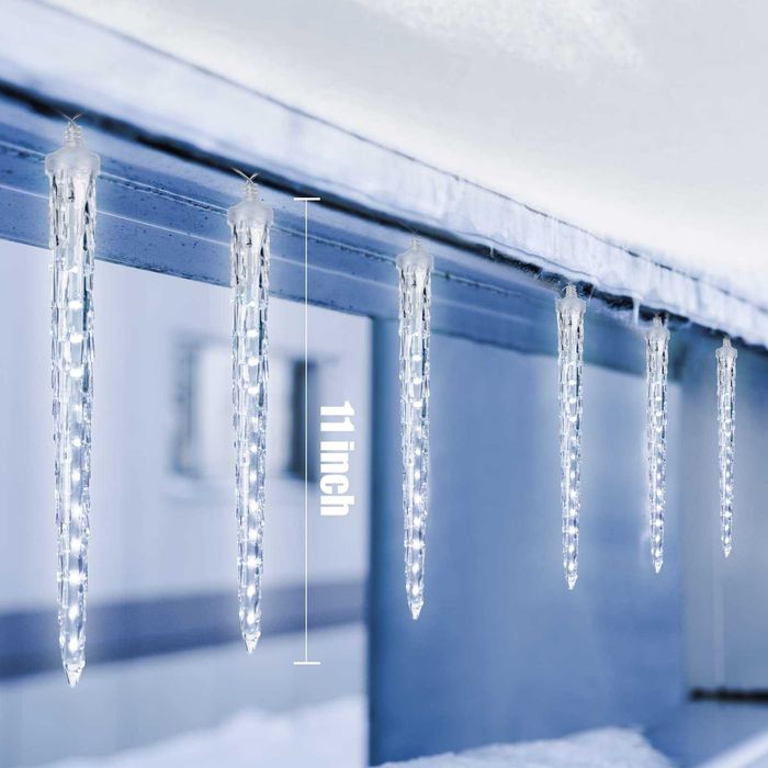 Ледени висулки 3м топла светлина, падаща комета, прозрачен кабел 220V