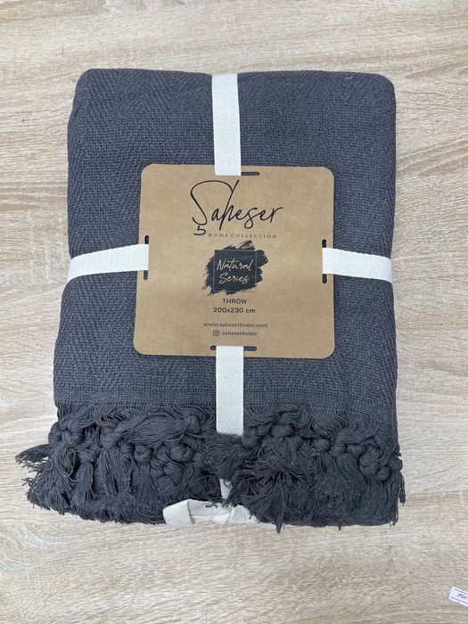 Натуральный плед-пике с бахромой хлопковый плед вязанный плед