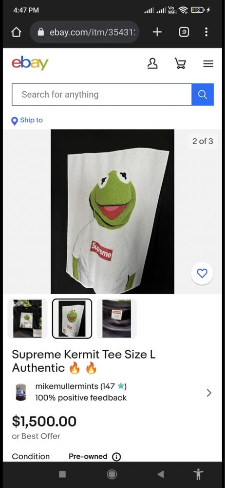 Tricou Supreme Kermit 2008 Rare T-shirt
