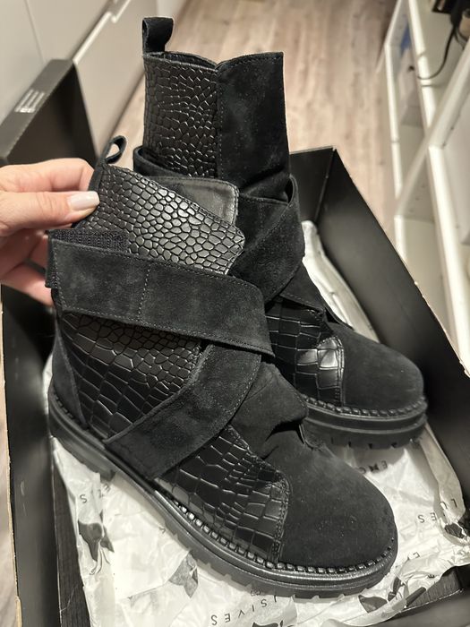 Bocanci Exclusives Bristol Croco Black, marimea 37