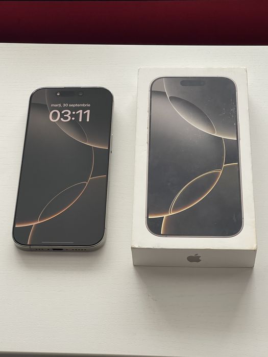 iPhone 16 Pro 512 gb, baterie 100%, impecabil
