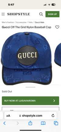 Gucci canvas baseball blue hat 2023 190lv