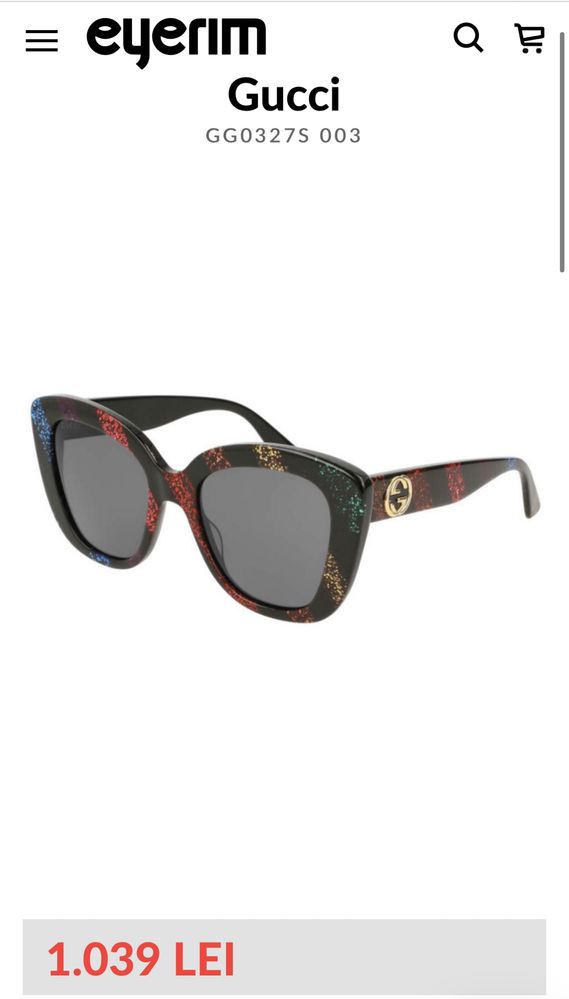 Vand ochelari Gucci Cat Eye, originali, stare foarte buna