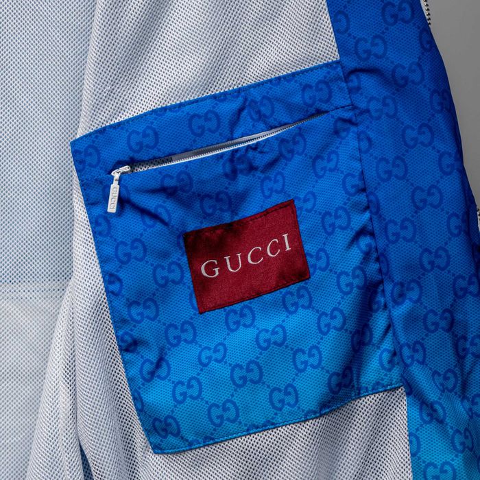 Яке Gucci Printed Technical Poplin Zip Jacket – Gradient Blue