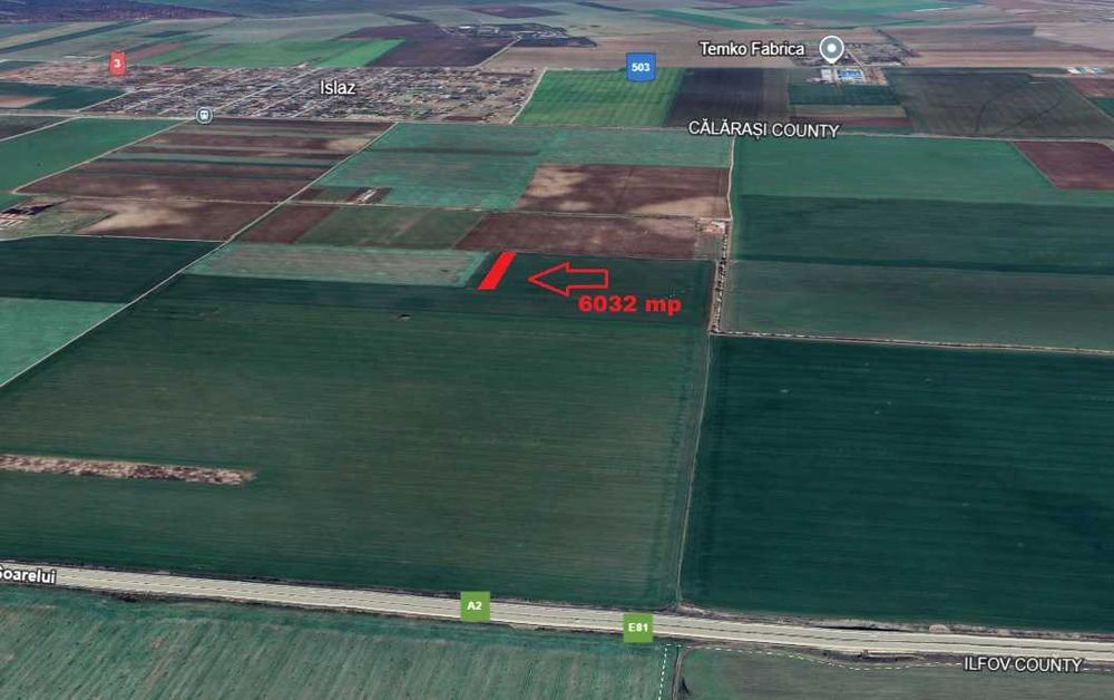 Teren extravilan 6032 mp - Autostrada Soarelui (A2) - Branesti, Islaz
