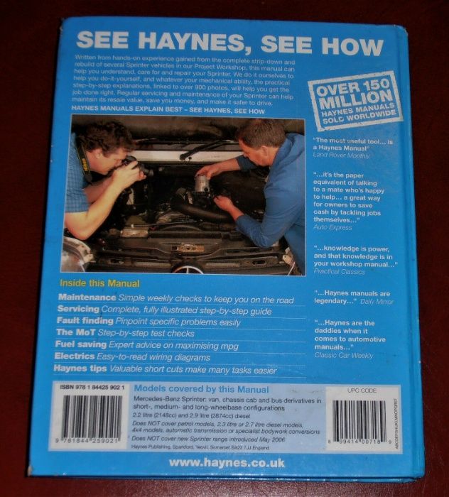 Manual auto Haynes Ford Transit 2000-2006; Mercedes Sprinter 1995-2006