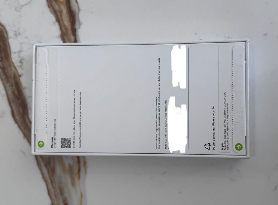 iPhone Air 256GB, Air Blue, чисто нов, неразопакован