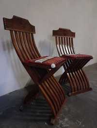 2 scaune din lemn Tenaglia, pliante