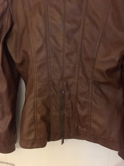 Дамско кожено кафяво яке Danini