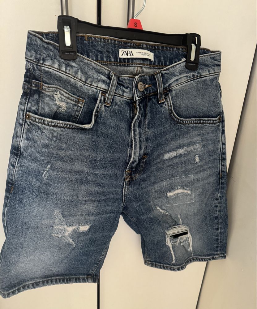 Два чифта дънкови бермуди на Zara, за момче, размер 38