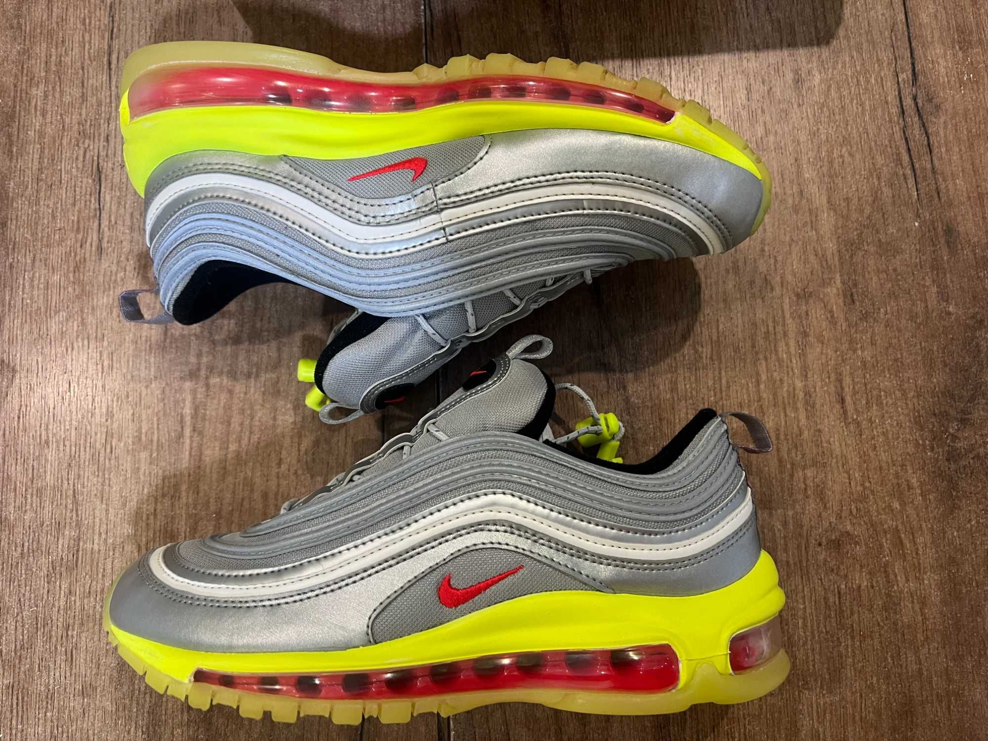 ОРИГИНАЛНИ *** Nike Air Max 97 Rft Metallic Silver/Red Orbit/Volt