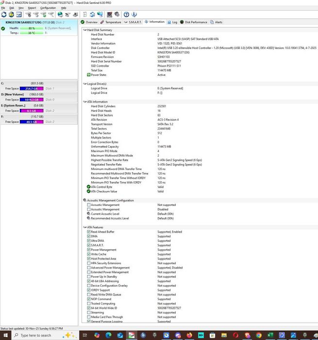 Solid-State Drive (SSD) KINGSTON A400, 120GB SATA3, 2.5" SA400S37/120G
