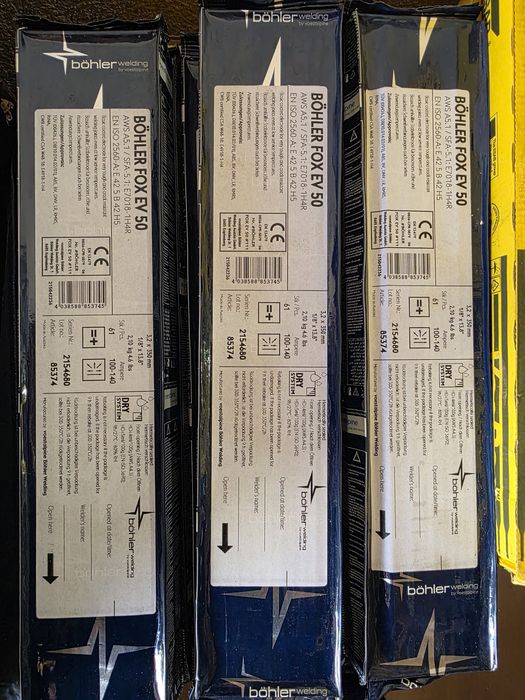 Продаются электроды Bohler fox ev 50 2,5/3,2/4,0mm