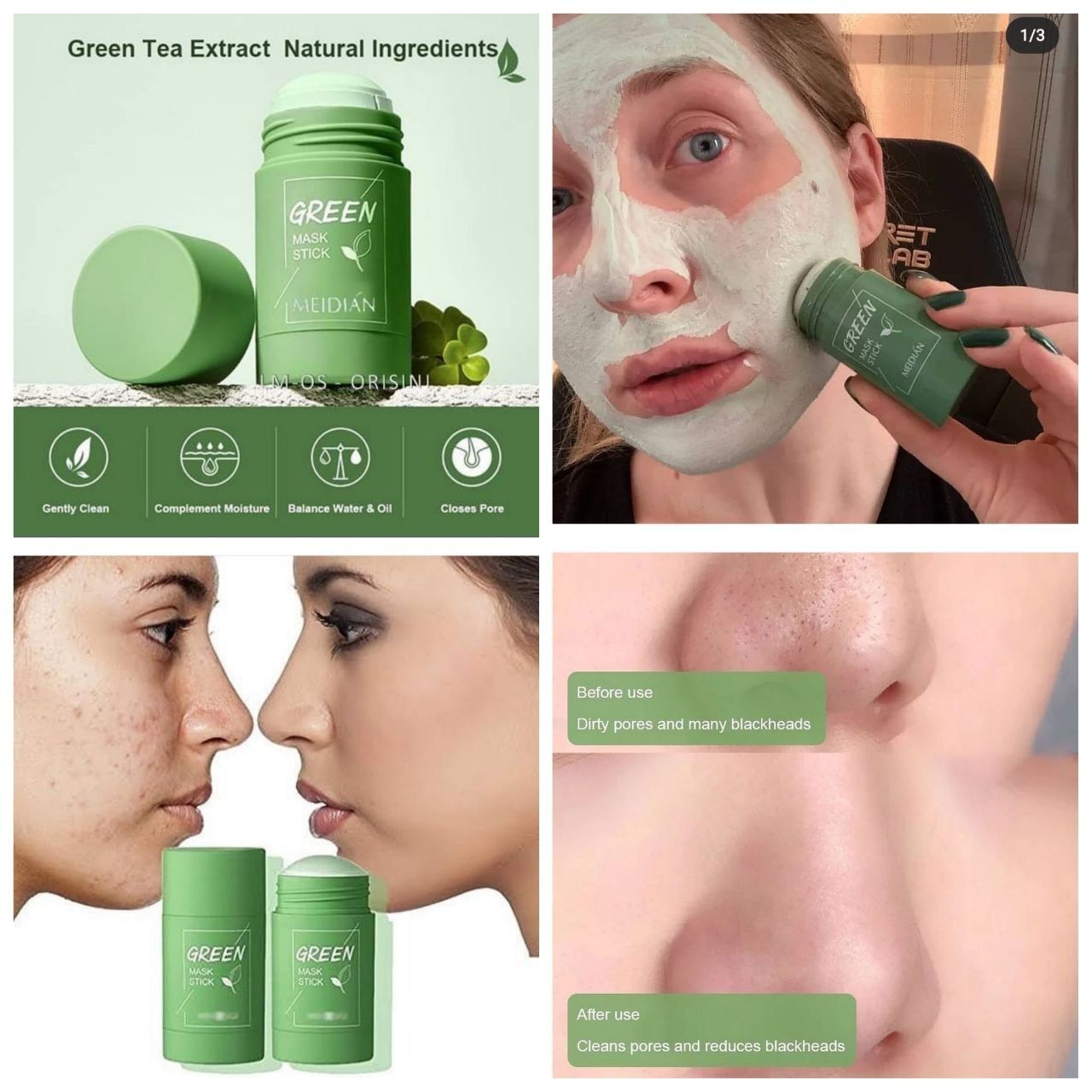 Green mask stick Маска предназначена для очищения кожи Скидка 1 день