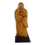 Frumoasa sculptura in lemn statueta zeitate chinezeasca veche vintage