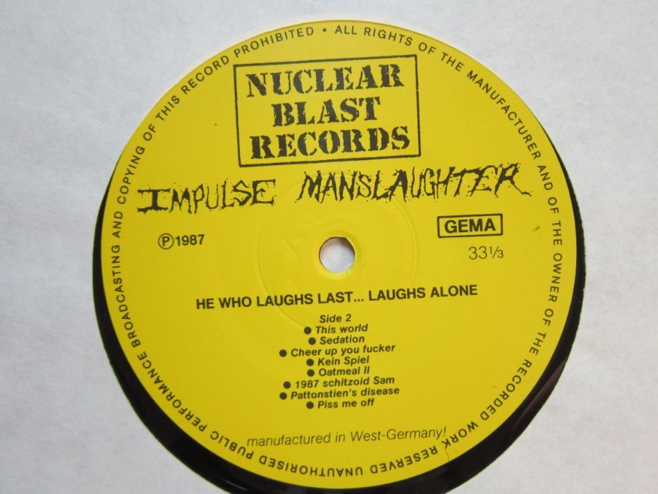 rar vinil Impulse Manslaughter (Rock Hardcore,Thrash) 1987 debut