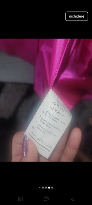 Geaca roz M piele și material