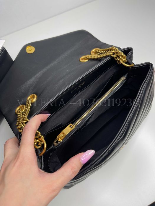 Geanta S3nt L4re4T - Loulou Mediu Negru lant auriu