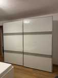 Dressing/Dulap 250/228/60 cm 2 usi culisante sticla alba Musterring