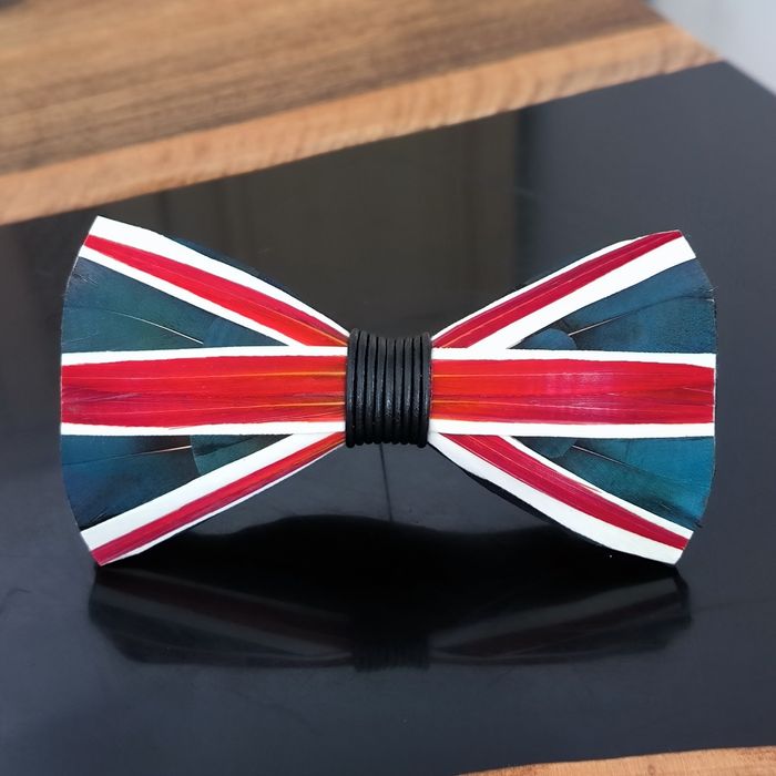 Papion din mătase cu pene de fazan - steag Marea Britanie