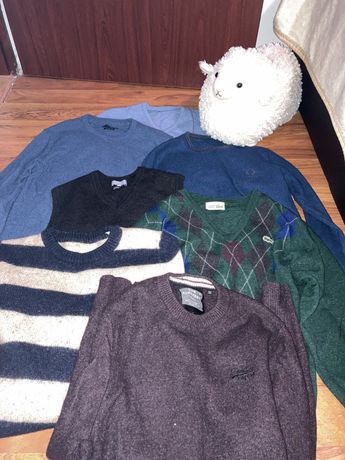 Pulover pulovar barbati lana wool 100% merino Lacoste,Superdry,Vogele