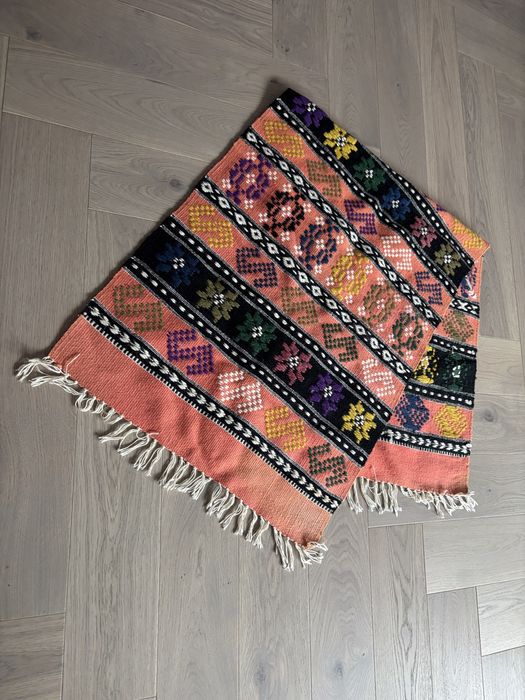 Вълнено килимче ръчна изработка винтидж