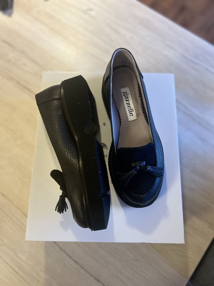 Pantofi/loafers 37/37,5 piele noi
