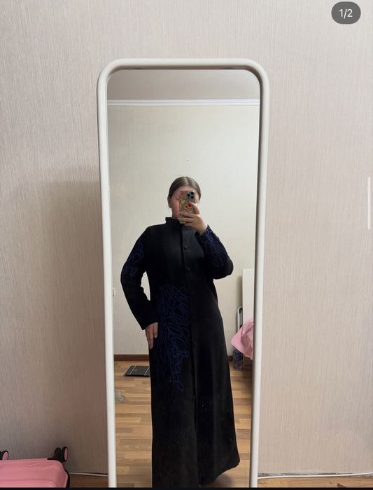 пальто в пол с воротником