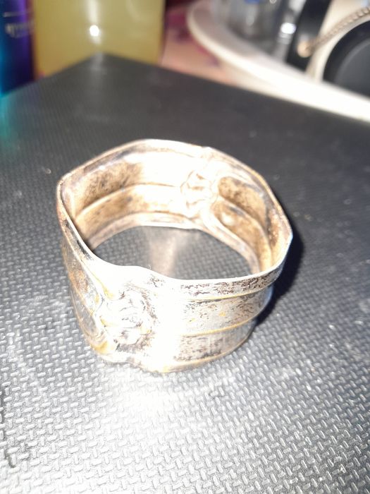 Obiect vechi din alamă placat cu argint