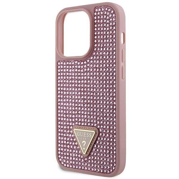 Кейс guess rhinestone triangle за iphone 14 pro 6.1" pink