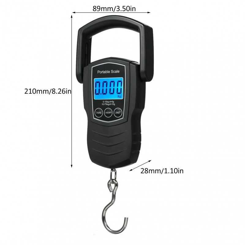 Ръчна електронна везна с кука до 10/50 kg с резолюция 5/10 g, 20214431