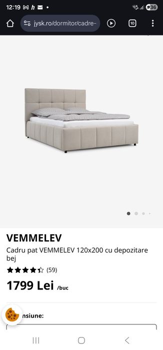 Pat tapitat de o persoana 120x200 jisk NOU sigilat in cutie