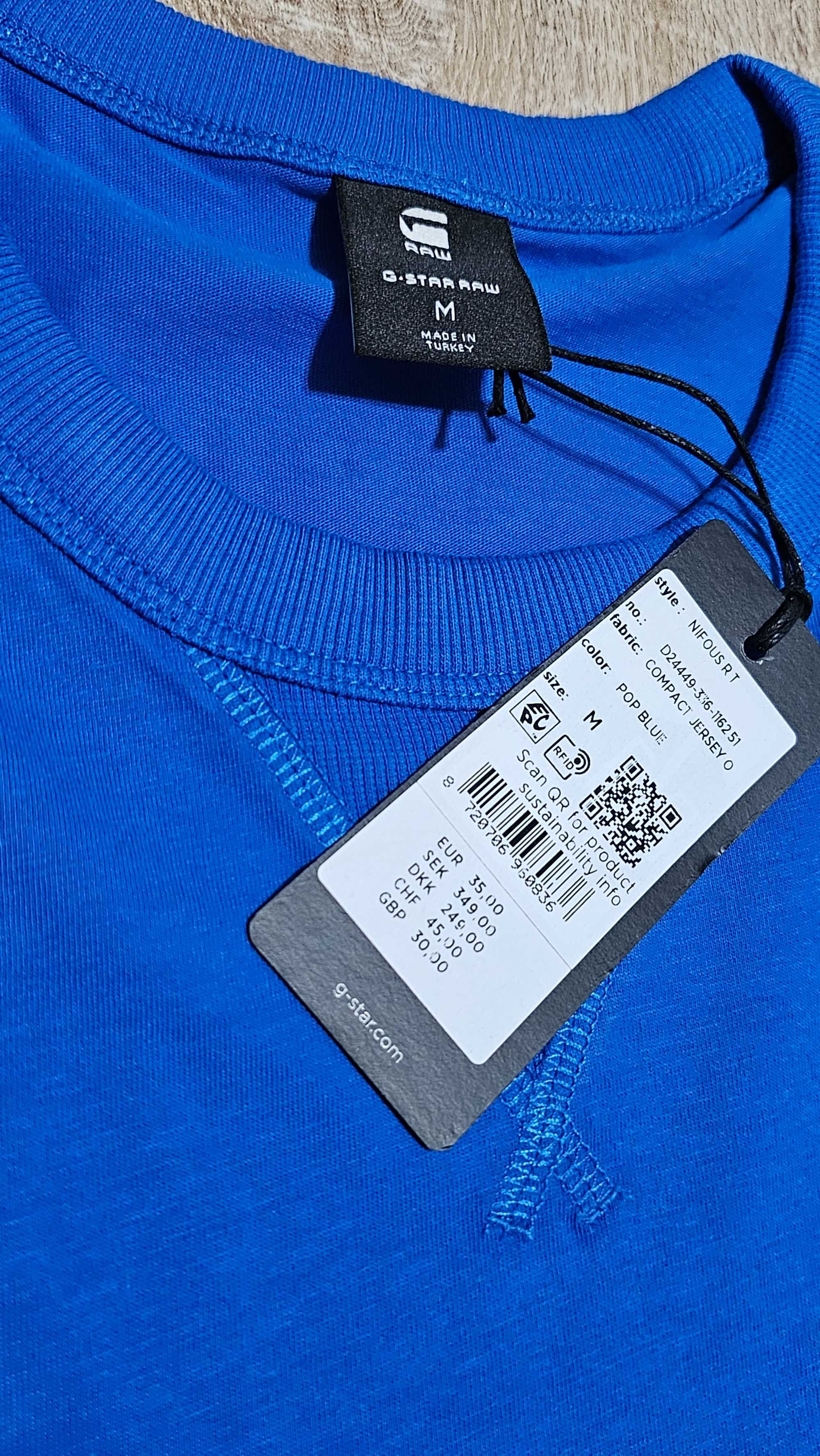G-STAR RAW мъжка синя тениска – оригинал, нова, М размер
