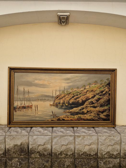 Страхотна антикварна майсторска картина масло върху платно