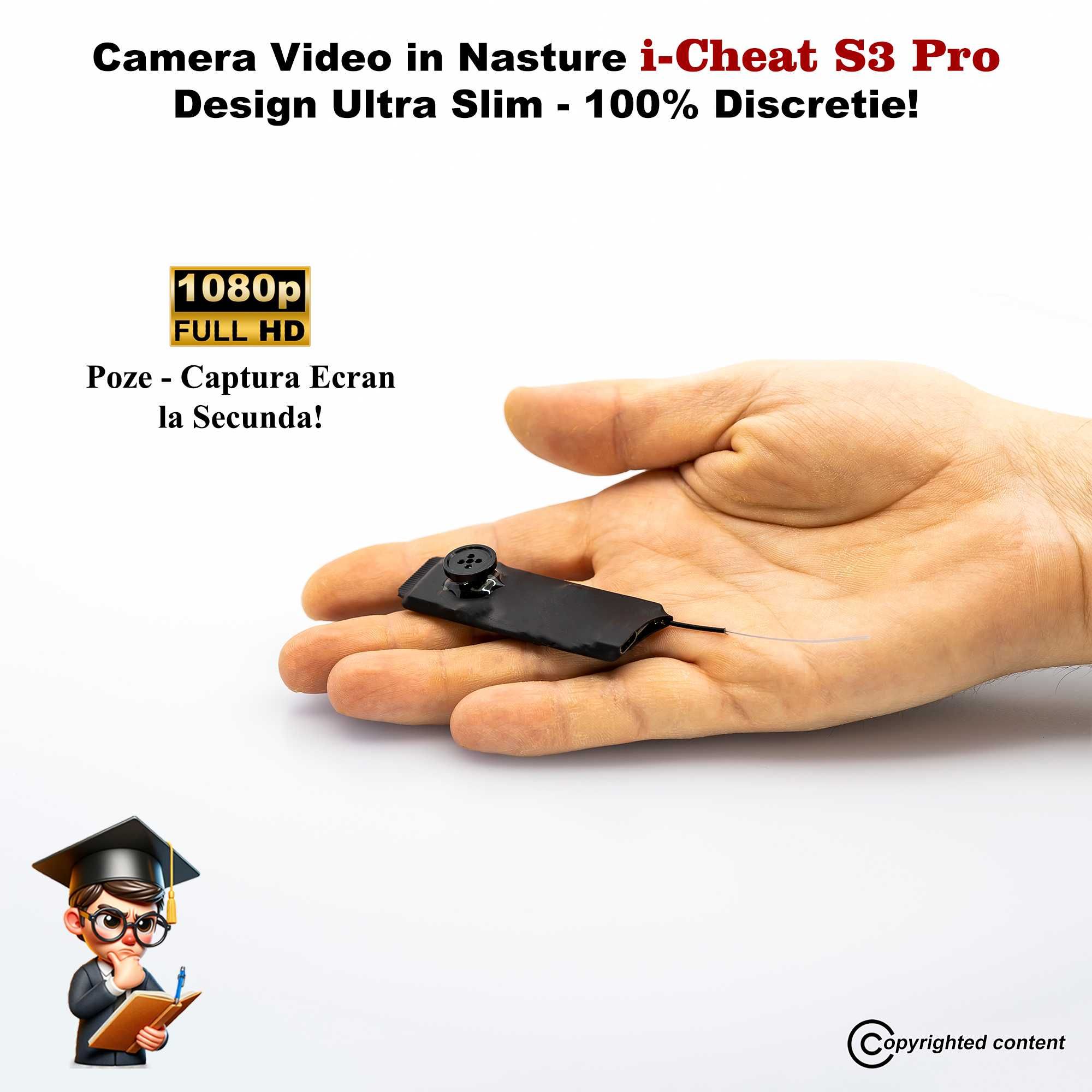 Casca de Copiat cu Camera Video Profesionala FARA Router 4G/WiFi